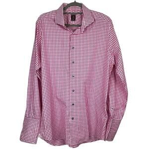 Robert Talbott Shirt Estate Bespoke Mens Button Up Raspberry Gingham Size XL